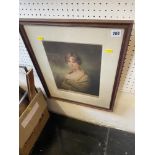 A framed print, lady portrait and a limited edition print,