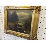 A gilt framed oil on board,