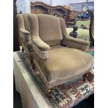 A pair of upholstered armchairs