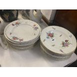 A qty of hand painted plates, a.