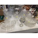 A qty of assorted glass and decanters