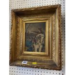 A gilt framed oil on canvas, Cavalier, signed MH Giese,