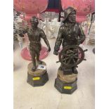 A pair of Spelter figures