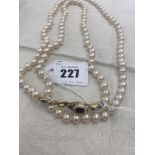 Cultured Pearl necklace set with Snake Artdeco clasp, French, 18ct Gold,