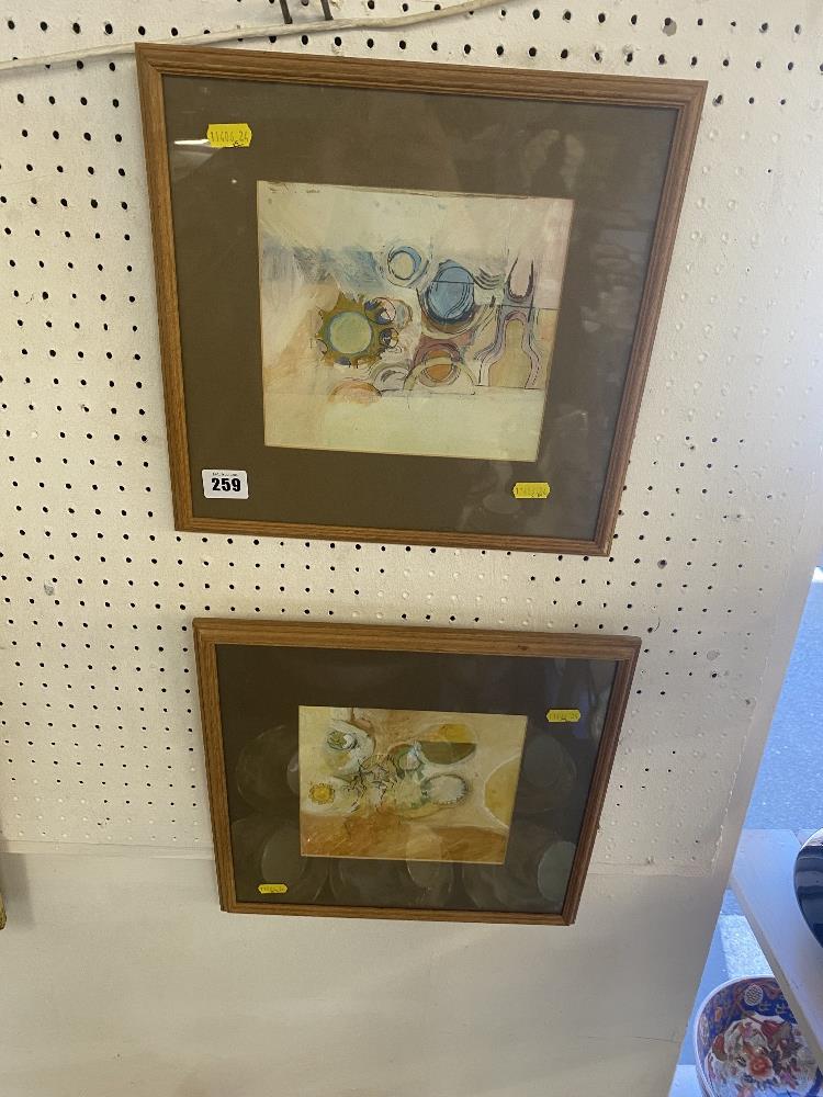 A pair of watercolours,