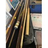 Three Snooker cues inc.