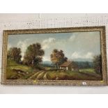 A gilt framed oil on board