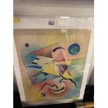 A signed original 1930's abstract watercolour, from Germany,