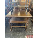 A Walnut barley twist display table