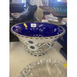 A glass Bohemian overlay bowl