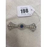 An Edwardian Diamond and Sapphire brooch,