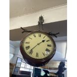 A 19th century Double faced Mahogany station clock