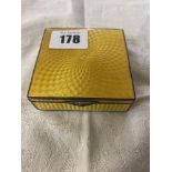 Hallmarked Silver and yellow and engine turned enamelled trinket box