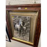 A Silver overlay framed Horse plaque,