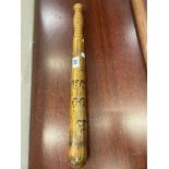 Victorian Railway truncheon in tapered ash wood, 'V.R / No.