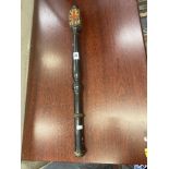 Victorian long handled four-sided baluster-headed Cornish type mace,
