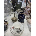 A small qty of glass, silver plate etc.