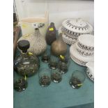 Three glass vases,