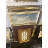 A pair of gilt framed prints plus other etc.