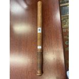 Victorian truncheon, plain wood and undecorated, ribbed handle, 18.75", 47.