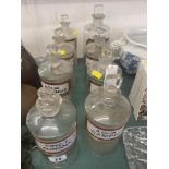Eight Pharmaceutical glass jars