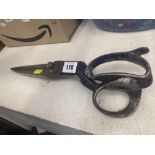 Black handle tailors scissors