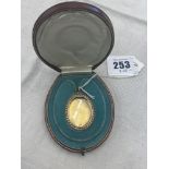 A 15ct Victorian locket set with Pearls in original box