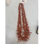 Two stick Coral necklaces