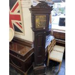 An Oak barley twist Grandfather clock