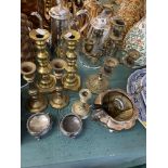 A collection of assorted plate, brass inc.