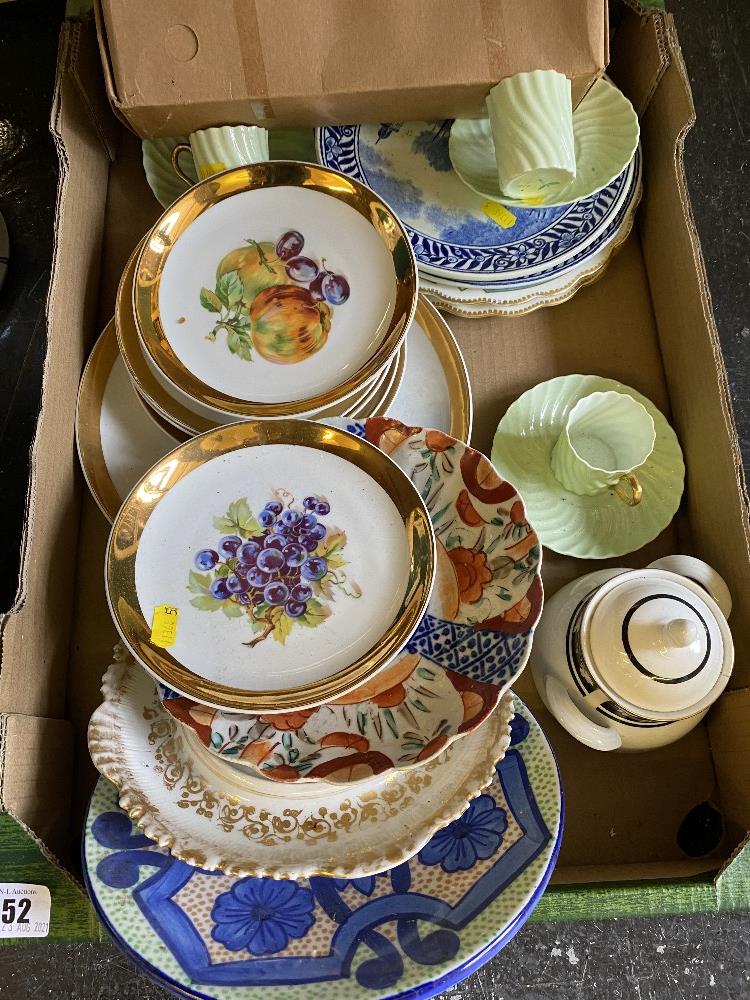 Three Limoges duos, two Delft plates,