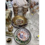 A pair of Satsuma vases etc.