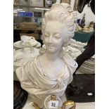 A marbled figure Marie Antoinette bust