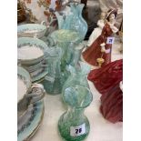 Seven Cathiness heavy bud vases