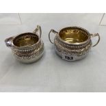 A Sterling Silver sugar bowl and milk jug,