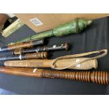 A collection of (6) assorted early truncheons,