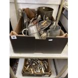 A large qty of silver plate and flatware