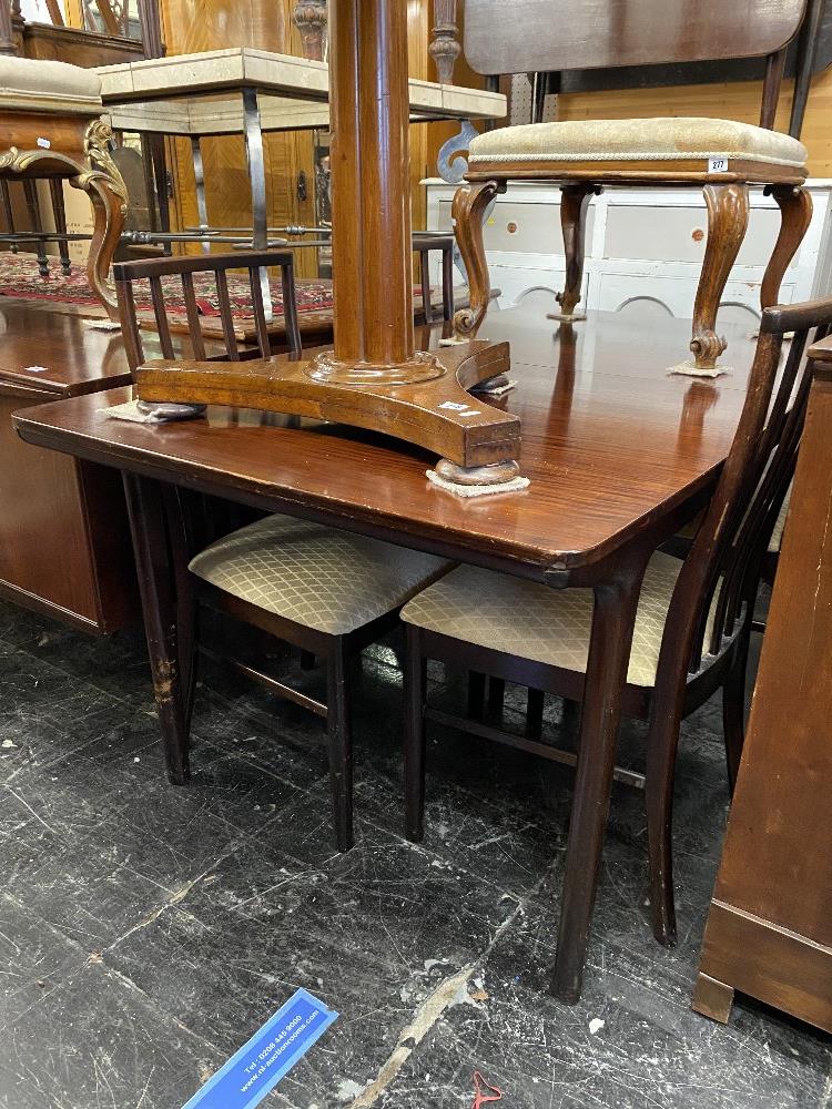 A mid century Walnut dining suite; table, - Image 2 of 3