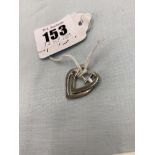 A pair of White Gold Diamond set Heart shaped earrings