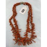 Two stick Coral necklaces