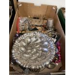 A box of assorted costume jewellery