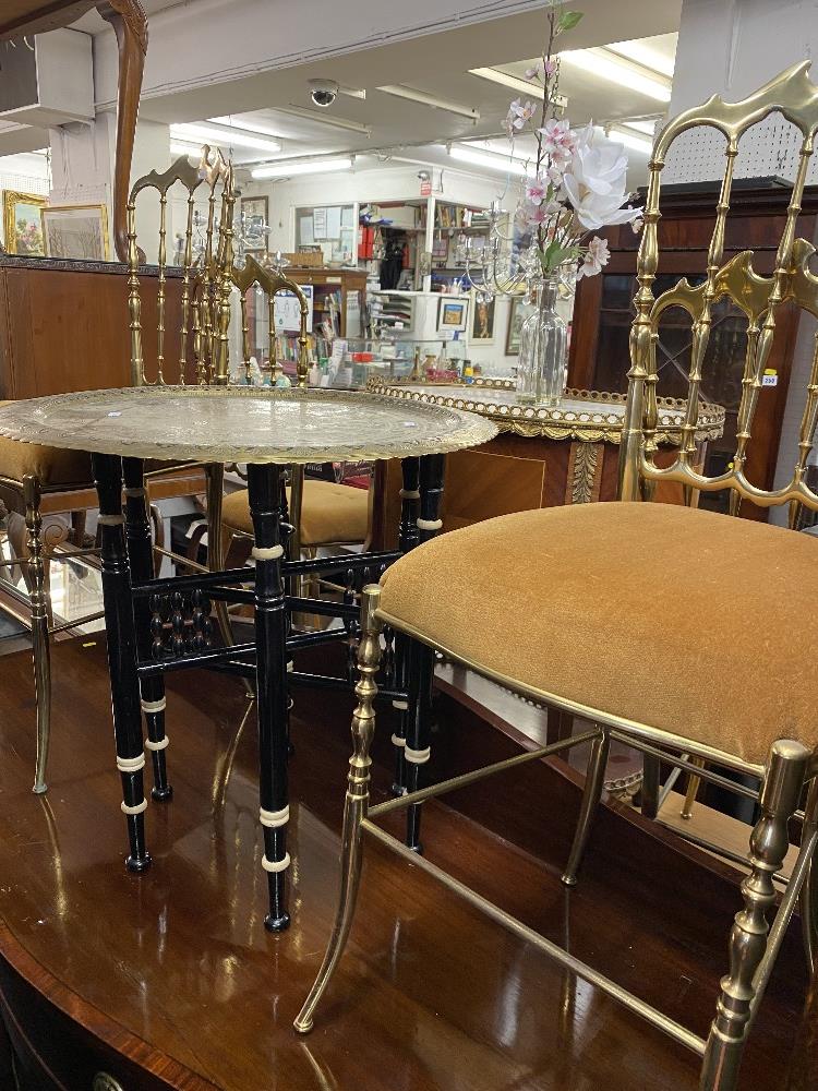 A Benaris table and four brass chairs - Image 2 of 2