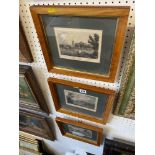 A set of three maple framed prints