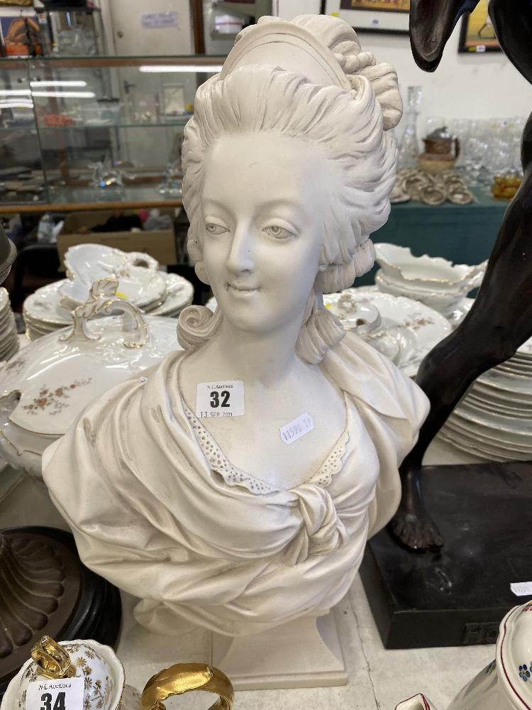 A marbled figure Marie Antoinette bust