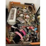 A box of assorted costume jewellery