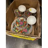 An oriental floral pattern tea set