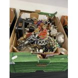 A box of assorted costume jewellery