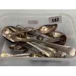 A collection of hallmarked Silver spoons etc.