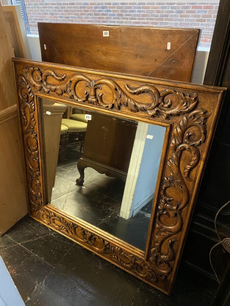 A carved decorative mirror