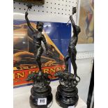 Two Spelter statues